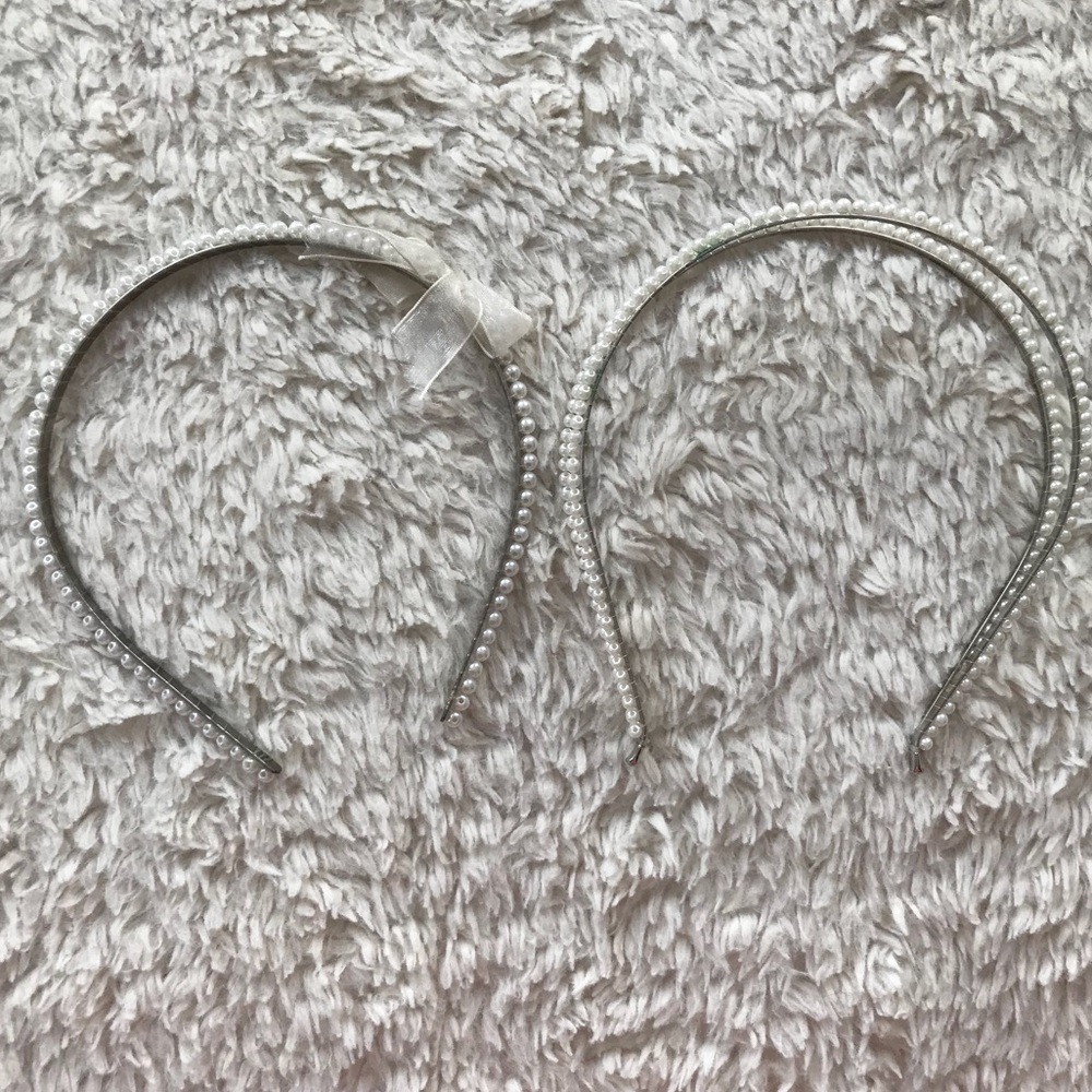 Bundle of Two Faux Pearl Headbands